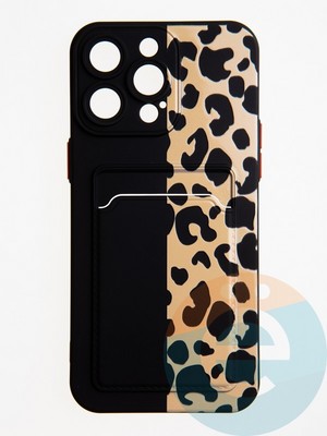 Накладка силиконовая Summer с кардхолдером для Apple iPhone 15 Pro Max черная - фото 62545