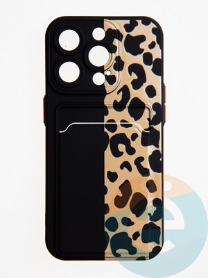 Накладка силиконовая Summer с кардхолдером для Apple iPhone 15 Pro черная - фото 62555