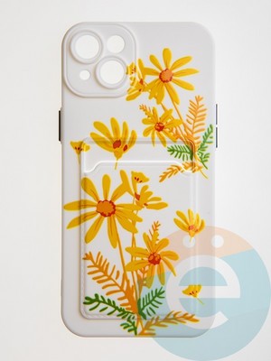 Накладка силиконовая Summer с кардхолдером для Apple iPhone 15 Ultra бежевая - фото 62556