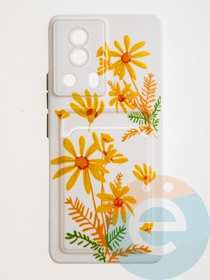 Накладка силиконовая Summer с кардхолдером для Xiaomi Mi 13 Lite бежевая - фото 62585