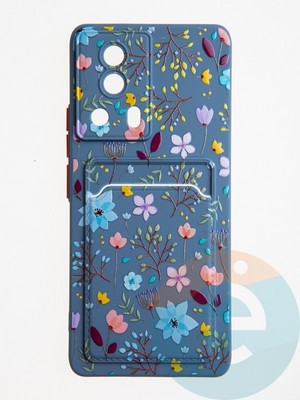 Накладка силиконовая Summer с кардхолдером для Xiaomi Mi 13 Lite синяя - фото 62590
