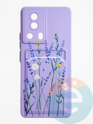 Накладка силиконовая Summer с кардхолдером для Xiaomi Mi 13 Lite сиреневая - фото 62591