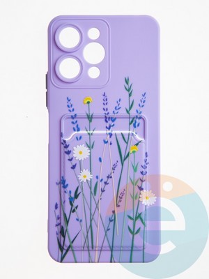 Накладка силиконовая Summer с кардхолдером для Xiaomi Redmi 12 сиреневая - фото 62601