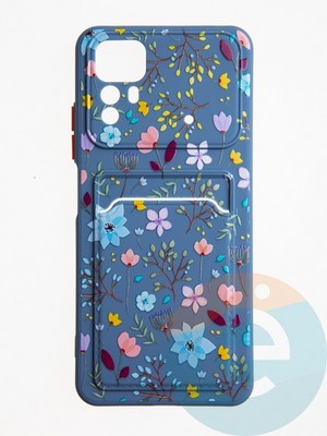 Накладка силиконовая Summer с кардхолдером для Xiaomi Redmi Note 12S синяя - фото 62611