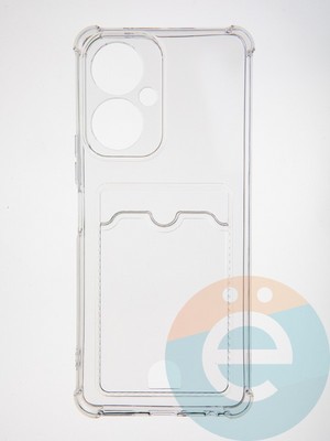 Накладка силиконовая с кардхолдером и усиленными углами для Tecno Camon 19 прозрачная - фото 62632