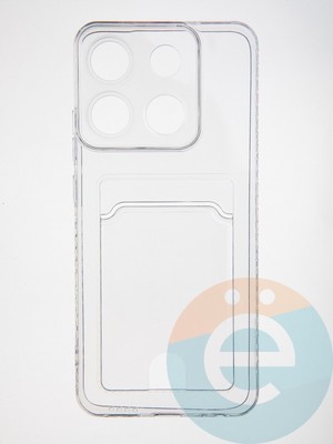 Накладка силиконовая с кардхолдером для Infinix Smart 7 Plus прозрачная - фото 62668
