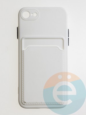 Накладка силиконовая Winter с кардхолдером для Apple iPhone 7/8/SE 2020 белая - фото 63965