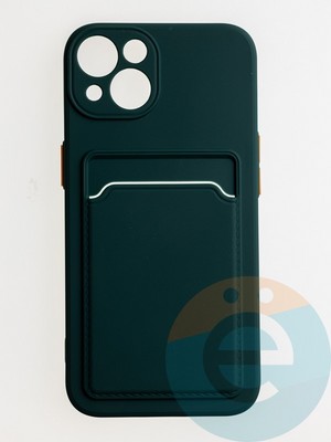 Накладка силиконовая Winter с кардхолдером для Apple iPhone 13 зеленая - фото 62704