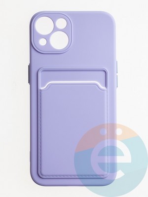 Накладка силиконовая Winter с кардхолдером для Apple iPhone 13 сиреневая - фото 62710