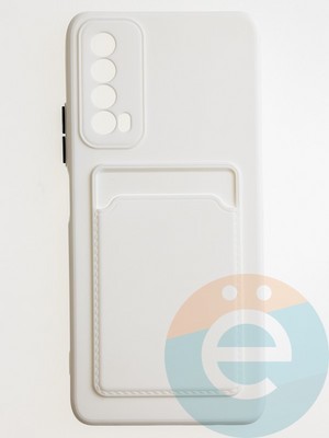 Накладка силиконовая Winter с кардхолдером для Huawei P Smart 2021 белая - фото 62718