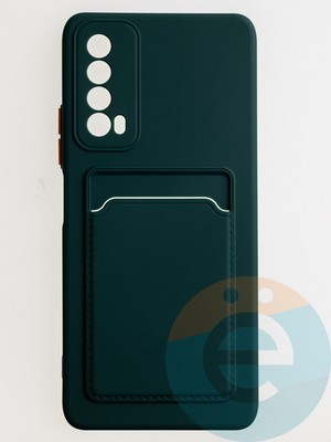 Накладка силиконовая Winter с кардхолдером для Huawei P Smart 2021 зеленая - фото 62721