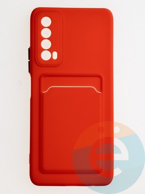 Накладка силиконовая Winter с кардхолдером для Huawei P Smart 2021 красная - фото 62723