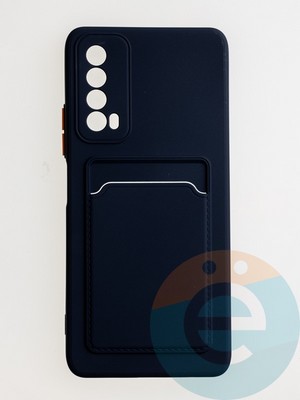 Накладка силиконовая Winter с кардхолдером для Huawei P Smart 2021 синяя - фото 62727