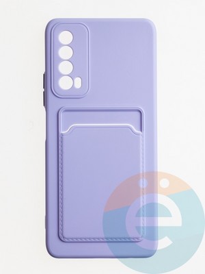 Накладка силиконовая Winter с кардхолдером для Huawei P Smart 2021 сиреневая - фото 62730