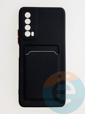 Накладка силиконовая Winter с кардхолдером для Huawei P Smart 2021 черная - фото 62733