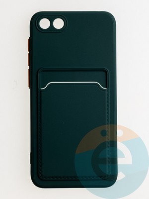 Накладка силиконовая Winter с кардхолдером для Huawei Y5 2018/Honor 7A зеленая - фото 62735