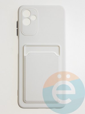 Накладка силиконовая Winter с кардхолдером для Samsung Galaxy A04 белая - фото 62759