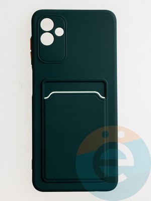 Накладка силиконовая Winter с кардхолдером для Samsung Galaxy A04 зеленая - фото 62760