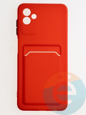 Накладка силиконовая Winter с кардхолдером для Samsung Galaxy A04 красная - фото 62762