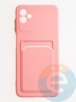 Накладка силиконовая Winter с кардхолдером для Samsung Galaxy A04 розовая - фото 62764