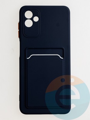 Накладка силиконовая Winter с кардхолдером для Samsung Galaxy A04 синяя - фото 62765