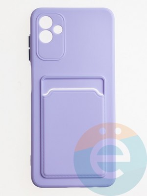 Накладка силиконовая Winter с кардхолдером для Samsung Galaxy A04 сиреневая - фото 62766