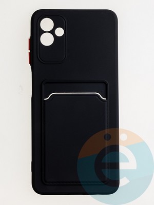 Накладка силиконовая Winter с кардхолдером для Samsung Galaxy A04 черная - фото 62768