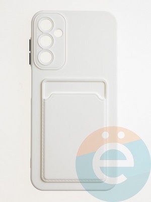 Накладка силиконовая Winter с кардхолдером для Samsung Galaxy A24 белая - фото 62770