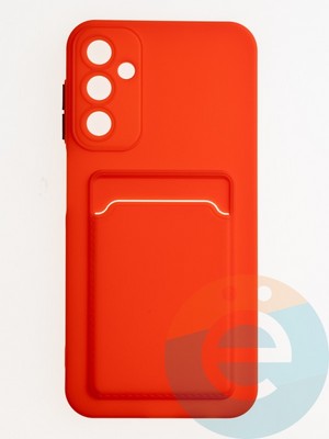 Накладка силиконовая Winter с кардхолдером для Samsung Galaxy A24 красная - фото 62774