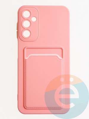 Накладка силиконовая Winter с кардхолдером для Samsung Galaxy A24 розовая - фото 62775