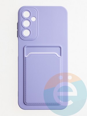Накладка силиконовая Winter с кардхолдером для Samsung Galaxy A24 сиреневая - фото 62779
