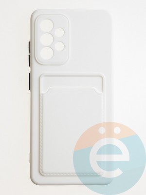 Накладка силиконовая Winter с кардхолдером для Samsung Galaxy A52 белая - фото 62782