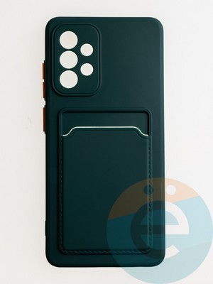 Накладка силиконовая Winter с кардхолдером для Samsung Galaxy A52 зеленая - фото 62783