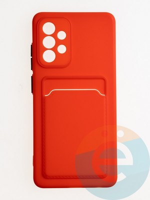 Накладка силиконовая Winter с кардхолдером для Samsung Galaxy A52 красная - фото 62784