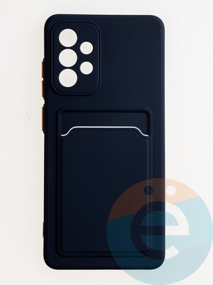 Накладка силиконовая Winter с кардхолдером для Samsung Galaxy A52 синяя - фото 62789