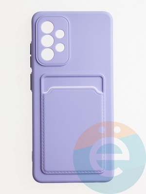 Накладка силиконовая Winter с кардхолдером для Samsung Galaxy A52 сиреневая - фото 62793