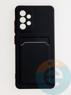 Накладка силиконовая Winter с кардхолдером для Samsung Galaxy A52 черная - фото 62794