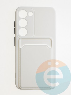Накладка силиконовая Winter с кардхолдером для Samsung Galaxy S23 белая - фото 62797