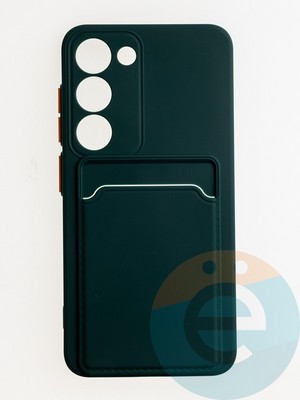 Накладка силиконовая Winter с кардхолдером для Samsung Galaxy S23 зеленая - фото 62800