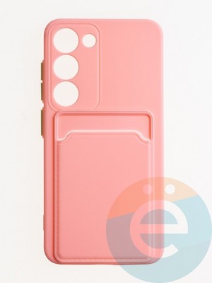 Накладка силиконовая Winter с кардхолдером для Samsung Galaxy S23 розовая - фото 62805