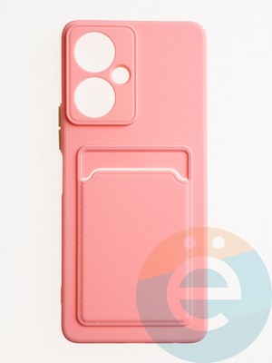 Накладка силиконовая Winter с кардхолдером для Tecno Camon 19 розовая - фото 62835