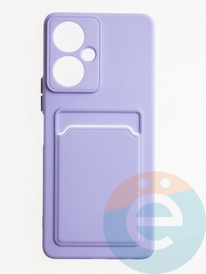 Накладка силиконовая Winter с кардхолдером для Tecno Camon 19 сиреневая - фото 62840