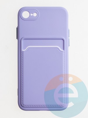 Накладка силиконовая Winter с кардхолдером для Apple iPhone 7/8/SE 2020 сиреневая - фото 63981