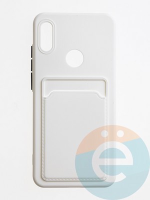 Накладка силиконовая Winter с кардхолдером для Huawei Y6 2019/Honor 8A белая - фото 62810