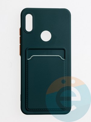 Накладка силиконовая Winter с кардхолдером для Huawei Y6 2019/Honor 8A зеленая - фото 62812