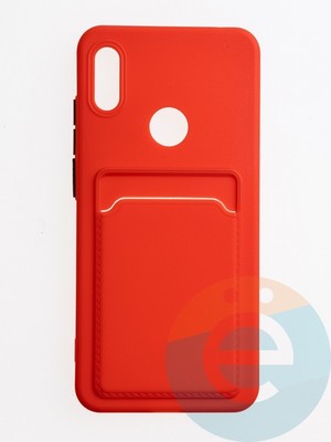 Накладка силиконовая Winter с кардхолдером для Huawei Y6 2019/Honor 8A красная - фото 62815