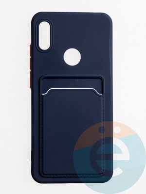 Накладка силиконовая Winter с кардхолдером для Huawei Y6 2019/Honor 8A синяя - фото 62818