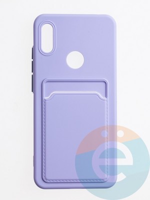 Накладка силиконовая Winter с кардхолдером для Huawei Y6 2019/Honor 8A сиреневая - фото 62820