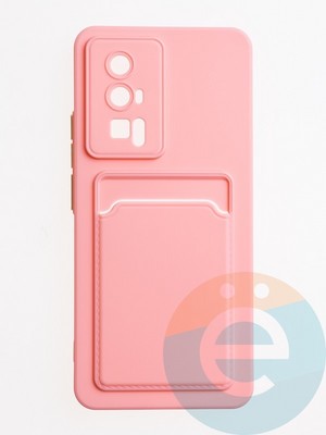 Накладка силиконовая Winter с кардхолдером для Poco F5 Pro розовая - фото 62874