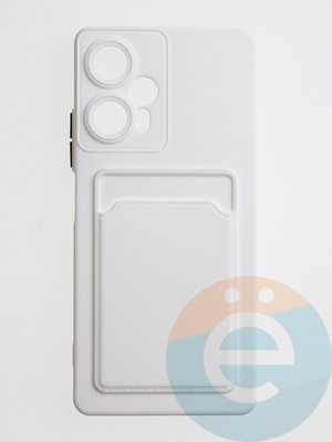 Накладка силиконовая Winter с кардхолдером для Poco F5 белая - фото 62880